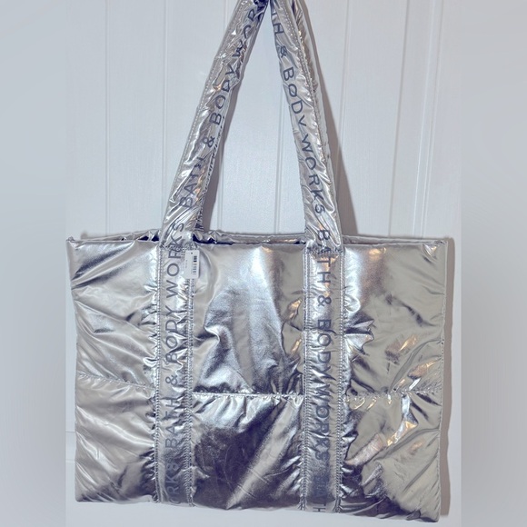 Bath & Body Works Handbags - 5/$25 Bath and Body Works Chrome Puffer Tote